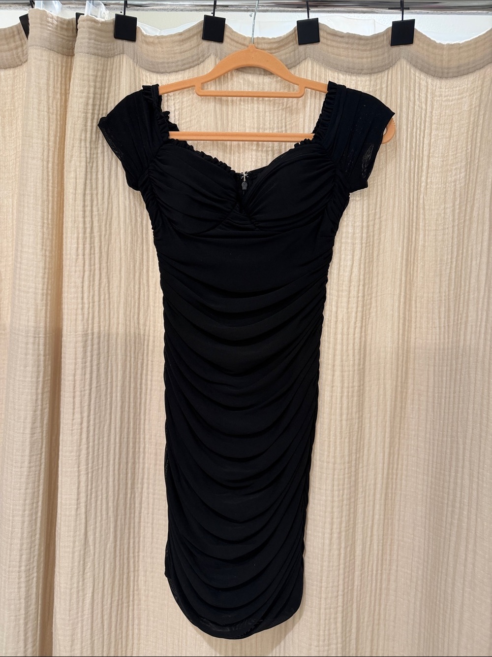 Lulu's Black Ruched Off-Shoulder Midi Dress
